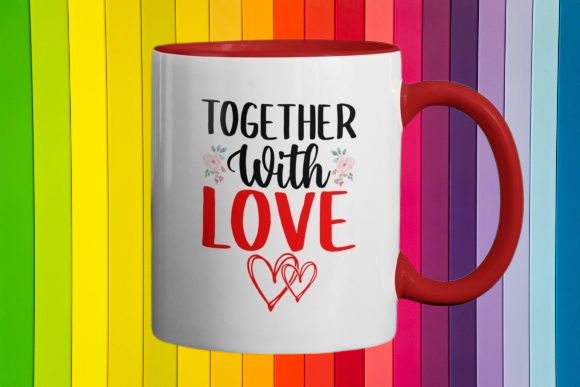 Together Valentine's Day Red Mug Design/Mug sublimation dishwasher safe