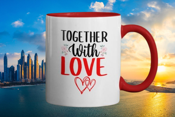 Together Valentine's Day Red Mug Design/Mug sublimation dishwasher safe