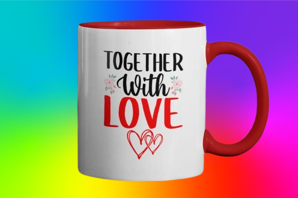 Together Valentine's Day Red Mug Design/Mug sublimation dishwasher safe