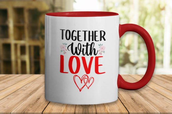 Together Valentine's Day Red Mug Design/Mug sublimation dishwasher safe