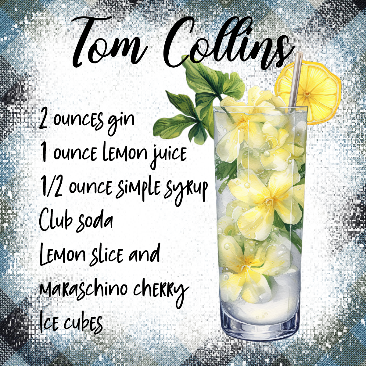 Cocktail recipe square cup coaster/gift 20 recipes recipes