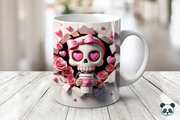 Valentines Skeleton 3D Mug Wrap Sublimation , dishwasher safe dishwasher safe 11 oz mug (Copy) (Copy)