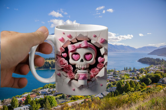Valentines Skeleton 3D Mug Wrap Sublimation , dishwasher safe dishwasher safe 11 oz mug (Copy) (Copy)