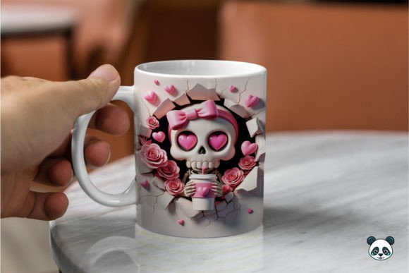 Valentines Skeleton 3D Mug Wrap Sublimation , dishwasher safe dishwasher safe 11 oz mug (Copy) (Copy)