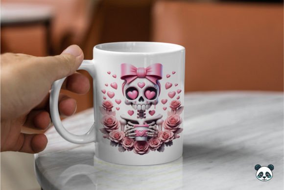 Valentines Skeleton 3D Mug Wrap Sublimation , dishwasher safe dishwasher safe 11 oz mug