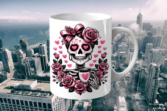 Valentines Skeleton 3D Mug Wrap Sublimation , dishwasher safe dishwasher safe 11 oz mug (Copy)