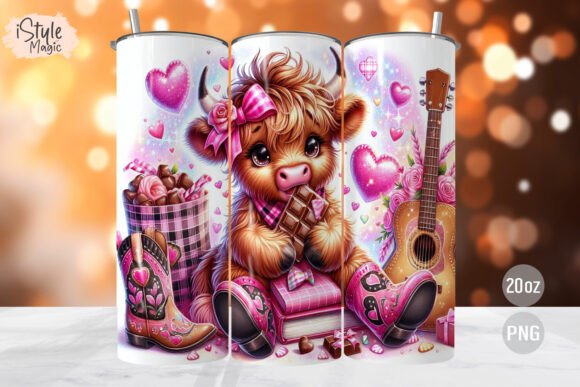 Highland Cow / Handmade Tumbler Stainless Steel -20 OZ/ With Straw.