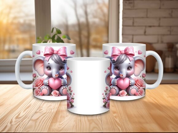 Valentines Animal Elephant Mug /Mug sublimation , dishwasher safe dishwasher safe 11 oz mug