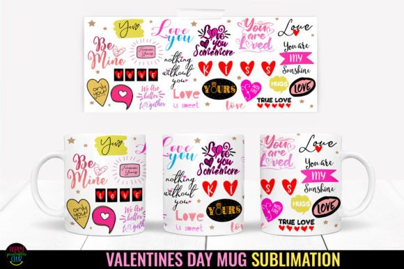 Happy Valentine's Day Mug Wrap , 11oz mug, dishwasher safe
