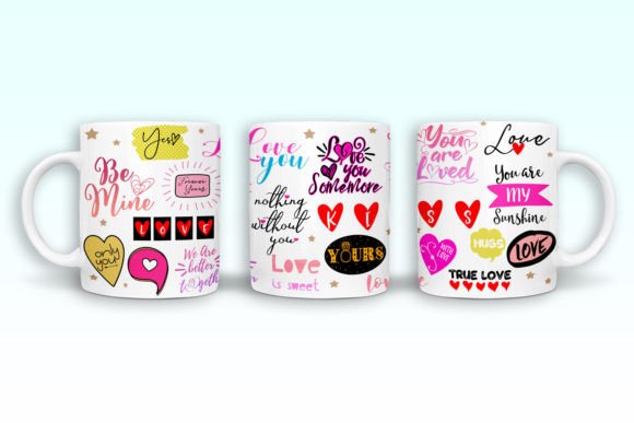Happy Valentine's Day Mug Wrap , 11oz mug, dishwasher safe
