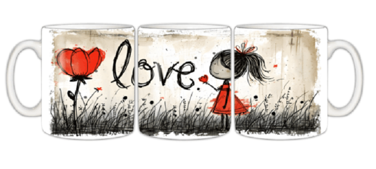 Happy Valentine's Day Mug Wrap , 11oz mug, dishwasher safe