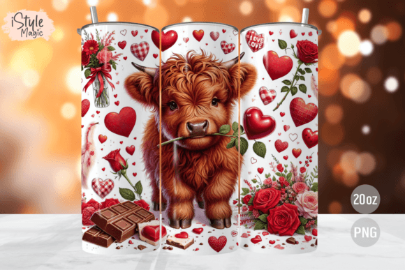 Highland Cow / Handmade Tumbler Stainless Steel -20 OZ/ With Straw.