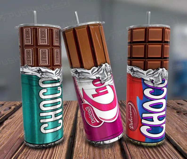 Personalised Cocolate Tumbler 3 colours Water Bottle, Insulated Flask & Straw, Stainless Steel Drinkware (Copy)