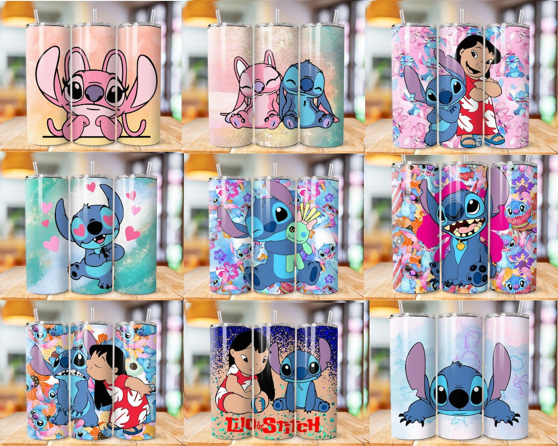 Personalised Tumbler Stitch Water Bottle, Insulated Flask & Straw, Stainless Steel Drinkware keep hot and cold drinks 23 amazing patterns to choice