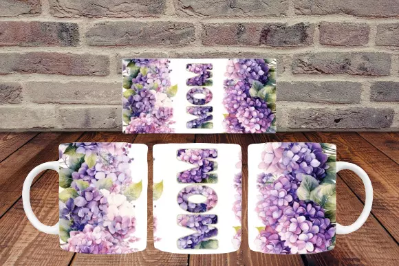 Floral "Mom" Mug – Perfect Mother’s Day Gift - 11 oz - Purple Flower
