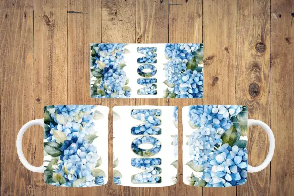 Floral "Mom" Mug – Perfect Mother’s Day Gift - 11 oz - Blue Flower