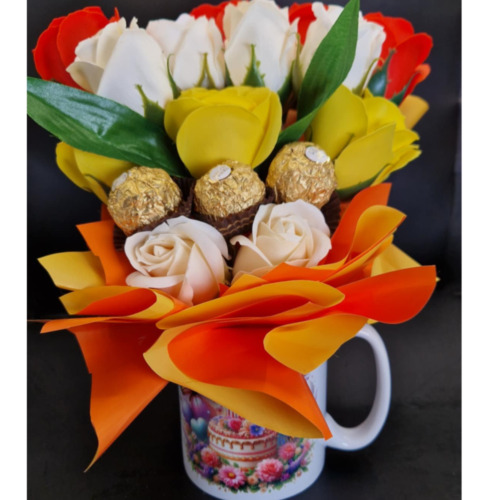 Beautiful Soap Flower Bouquet in a Mug β Perfect Gift for Birthdays or Mother's