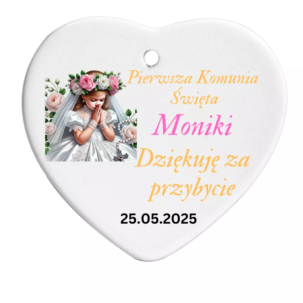 Ceramiczne serduszka – podziękowania dla gości na Pierwszą Kom - Set Of 10/5/1