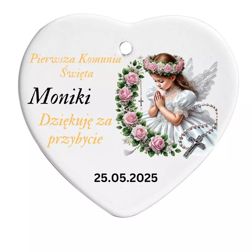 Ceramiczne serduszka – podziękowania dla gości na Pierwszą Kom - Set Of 10/5/1