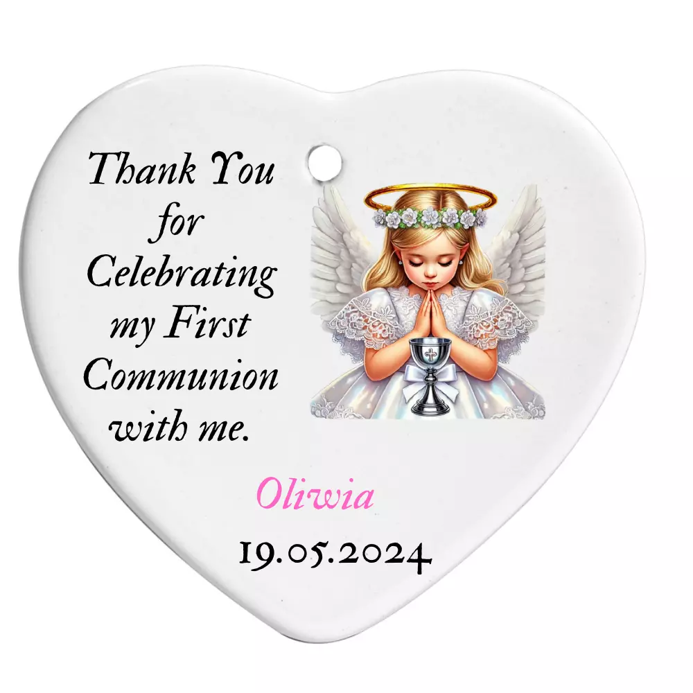 Ceramic Hearts – Thank You Gifts for First Holy Communion - Set Of 10/5/1