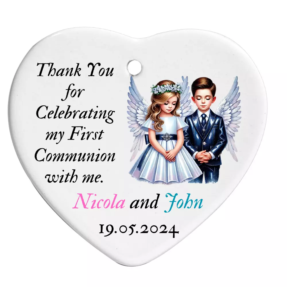 Ceramic Hearts – Thank You Gifts for First Holy Communion - Set Of 10/5/1