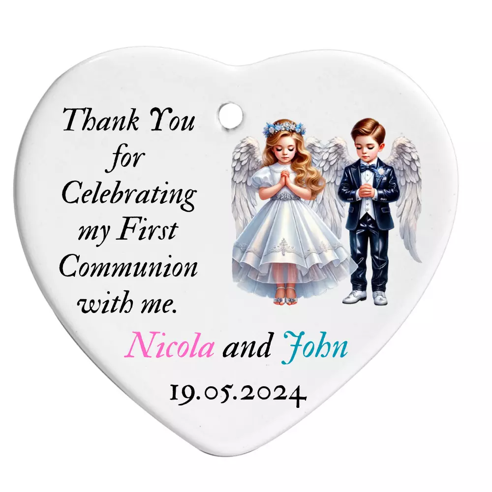 Ceramic Hearts – Thank You Gifts for First Holy Communion - Set Of 10/5/1