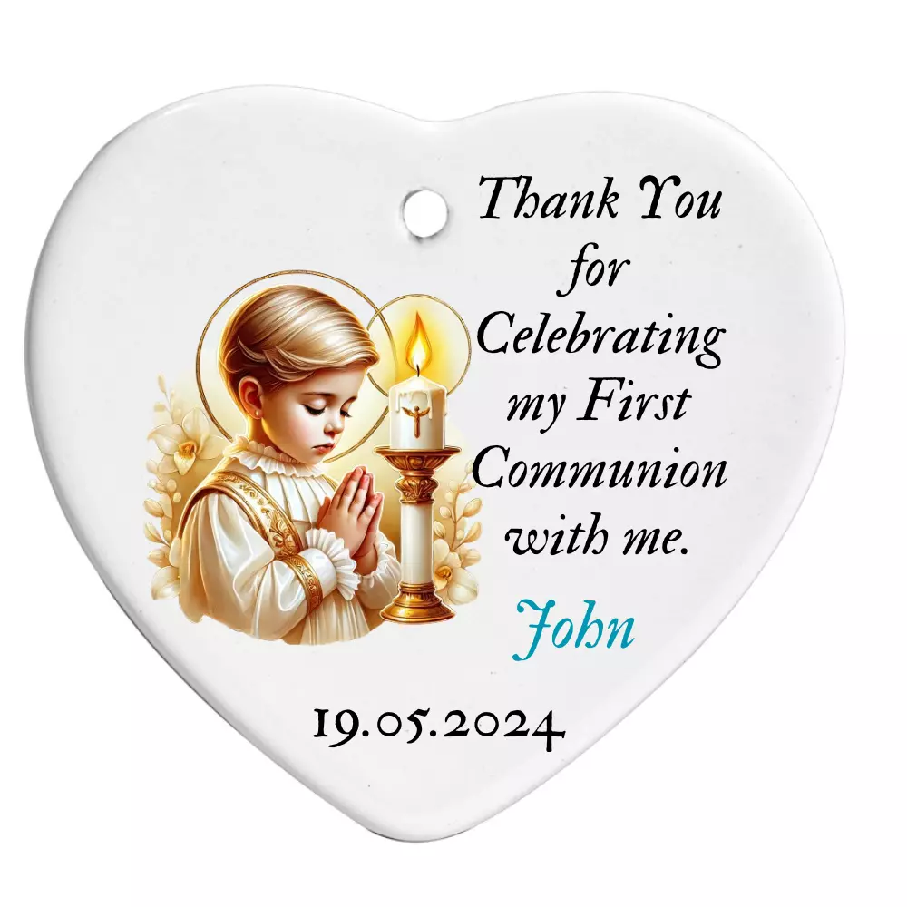 Ceramic Hearts – Thank You Gifts for First Holy Communion - Set Of 10/5/1