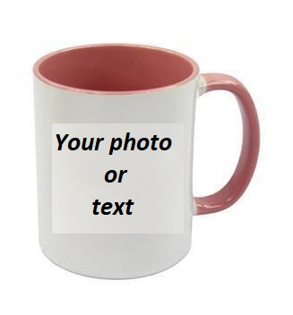 Personalized Colour Mug PINK - your picture or txt