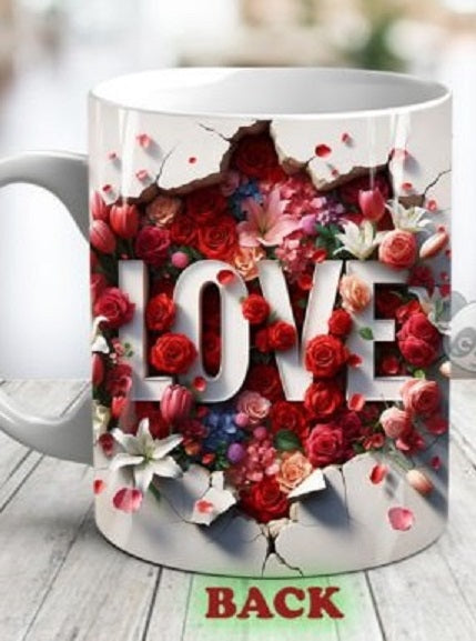 Love MUM 3D Mother's Day Mug /Mug Sublimation dishwasher safe