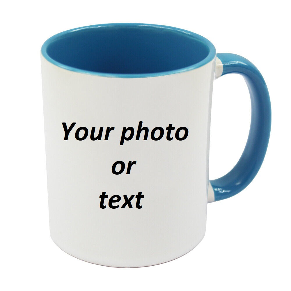 Personalized Colour Mug BLUE - your picture or txt
