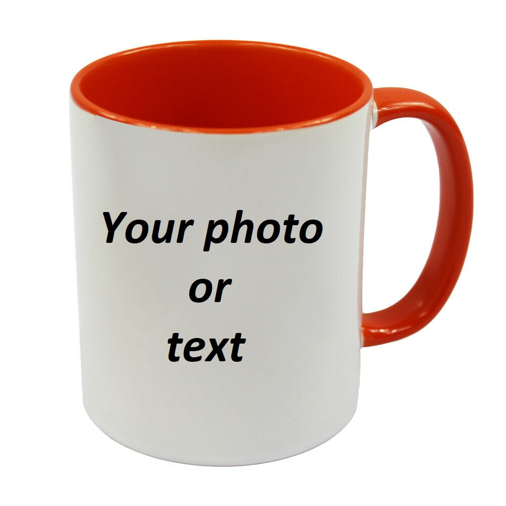 Personalized Colour Mug orange - your picture or txt