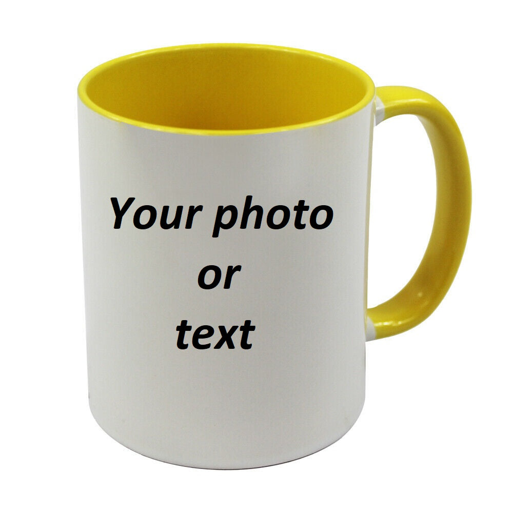 Personalized Colour Mug yellow - your picture or txt