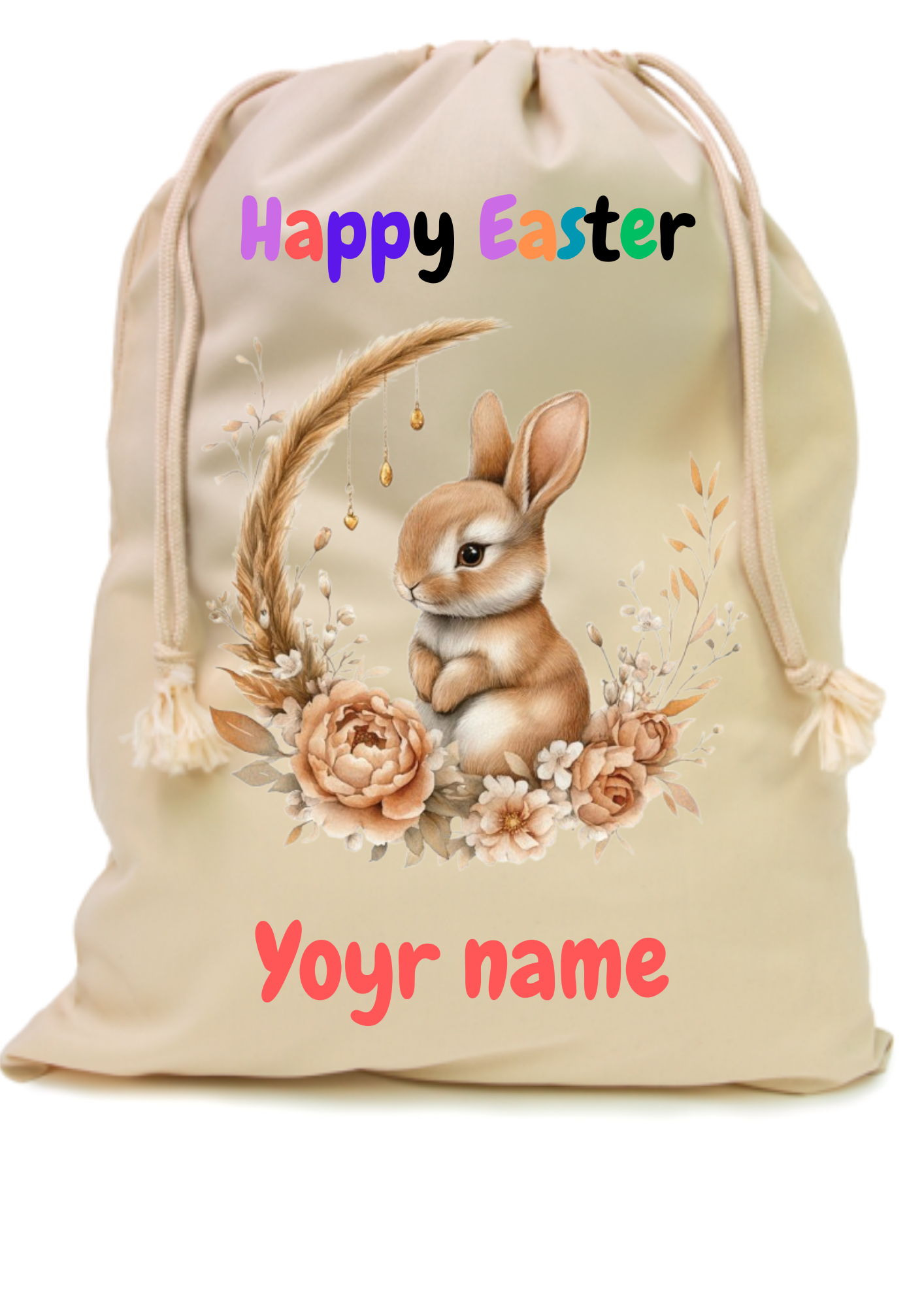 Personalised Easter Sublimation Polyester Sacks β Make Your Gifts Extra Special! π°π