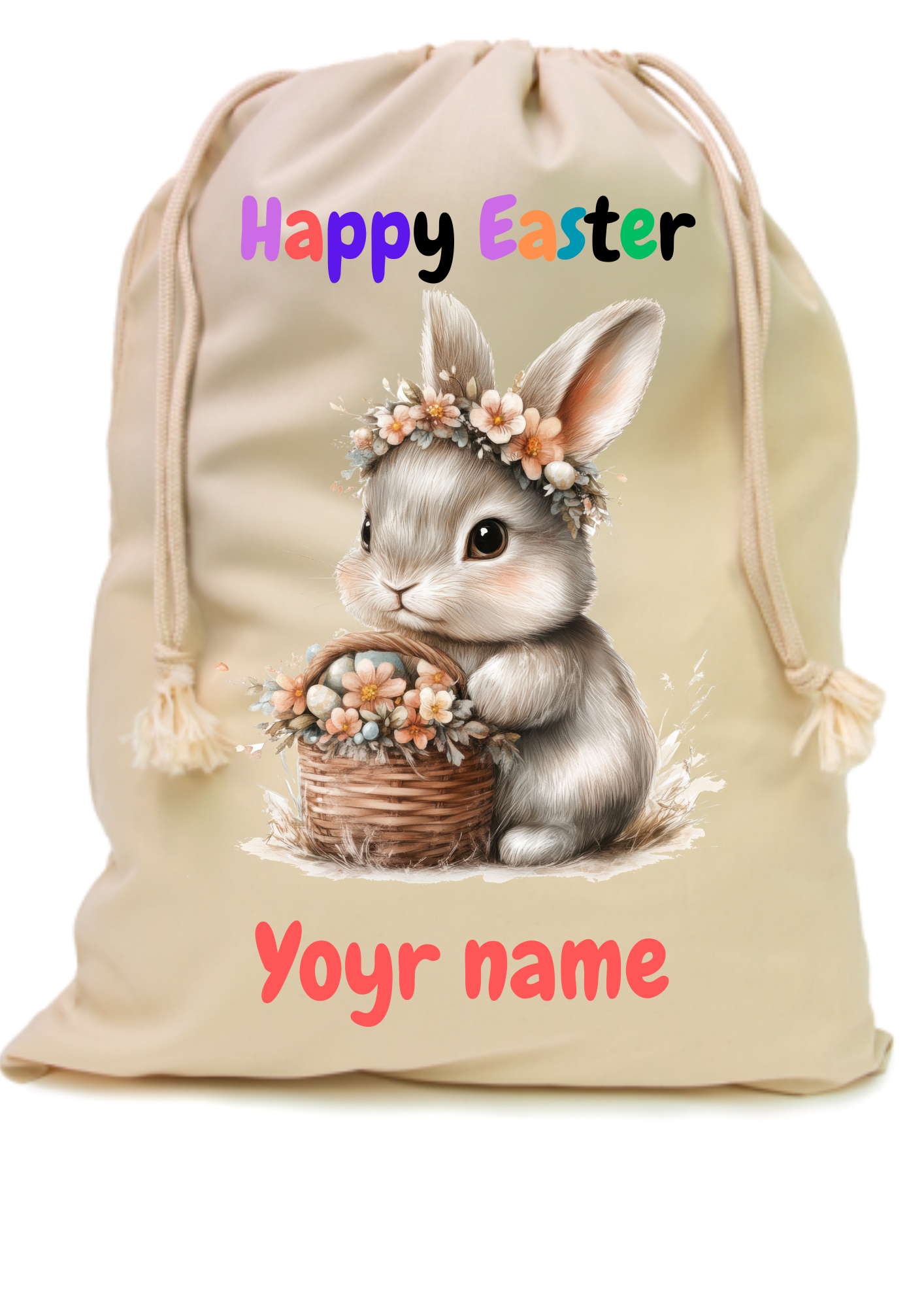 Personalised Easter Sublimation Polyester Sacks β Make Your Gifts Extra Special! π°π
