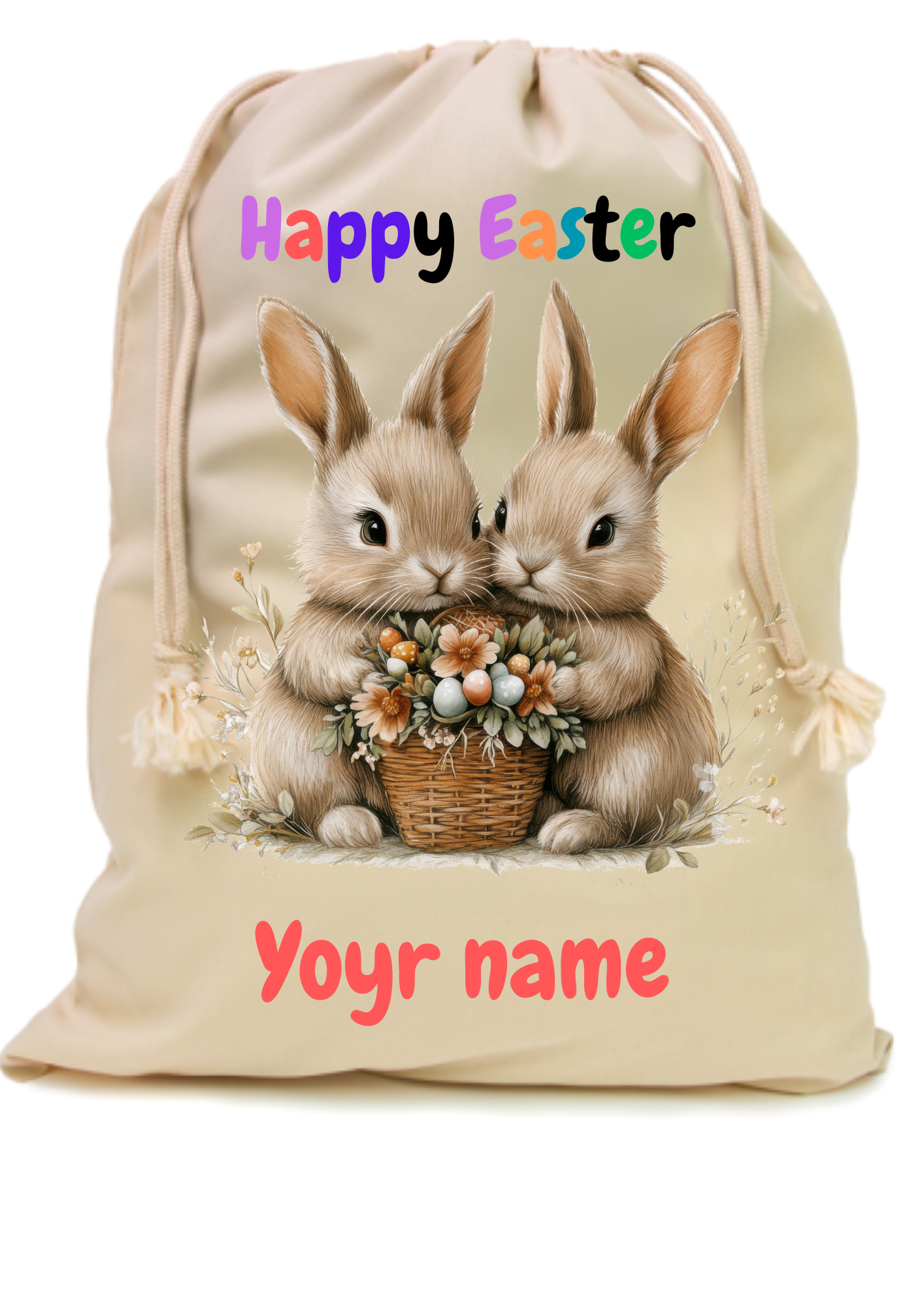 Personalised Easter Sublimation Polyester Sacks β Make Your Gifts Extra Special! π°π