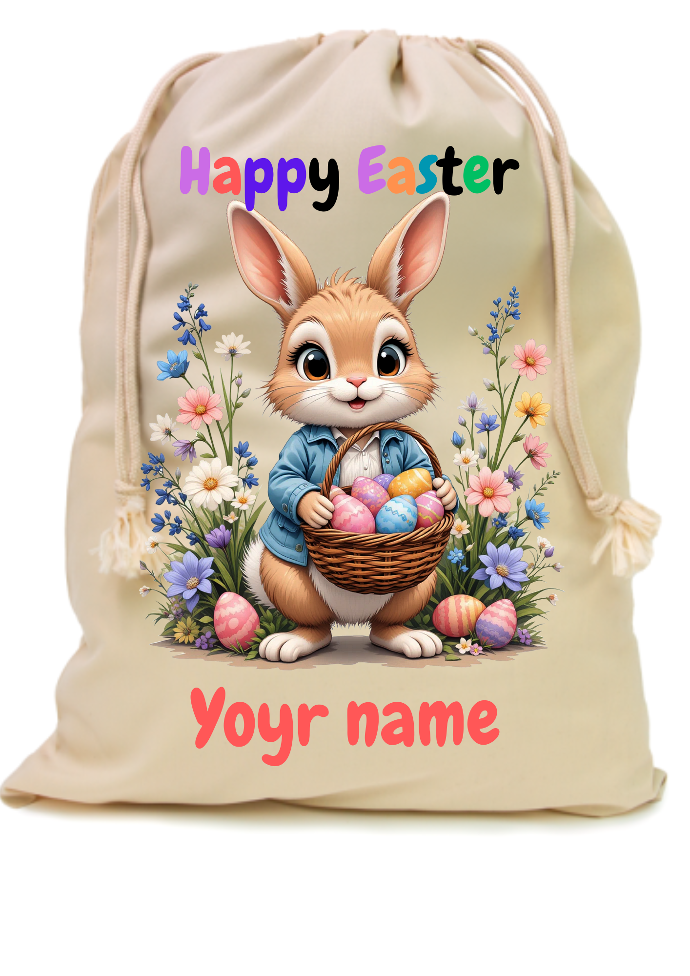 Personalised Easter Sublimation Polyester Sacks β Make Your Gifts Extra Special! π°π