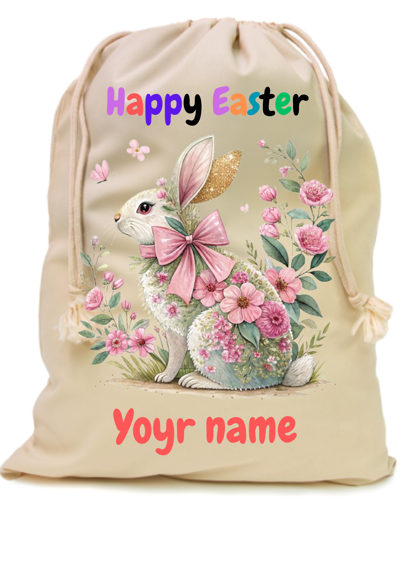 Personalised Easter Sublimation Polyester Sacks β Make Your Gifts Extra Special! π°π