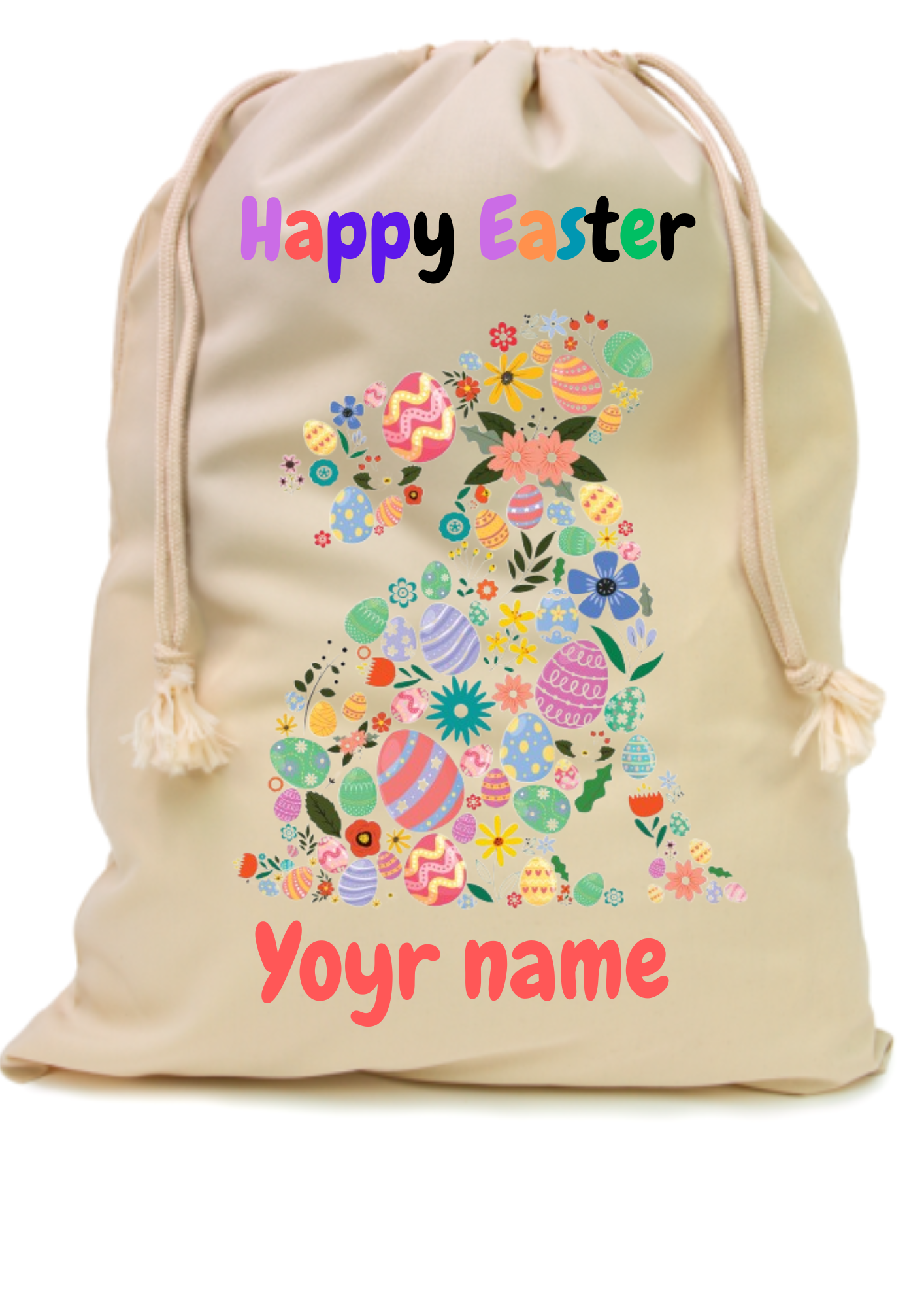 Personalised Easter Sublimation Polyester Sacks β Make Your Gifts Extra Special! π°π