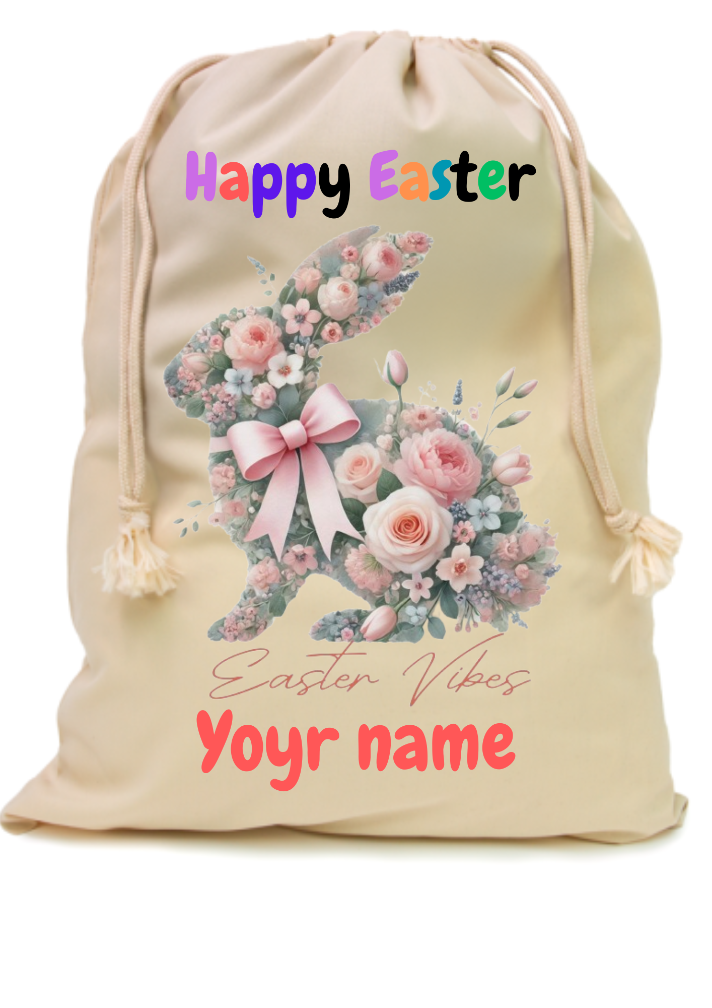 Personalised Easter Sublimation Polyester Sacks β Make Your Gifts Extra Special! π°π
