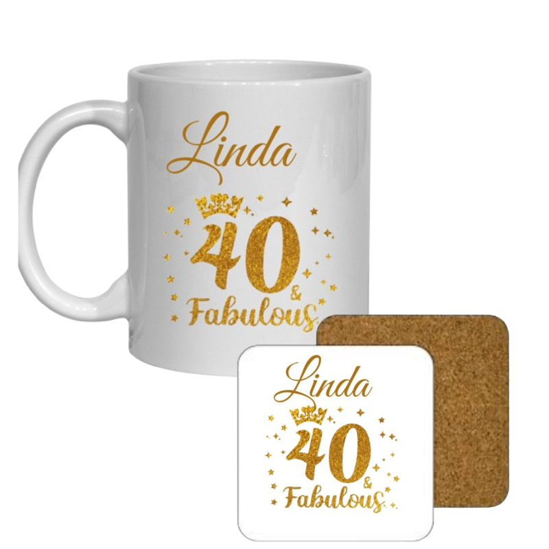40th Birthday Day Mug Sublimation Coaster Sublimation /perfect for a gift