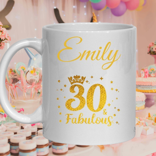 30th Birthday Day Mug Sublimation Coaster Sublimation /perfect for a gift
