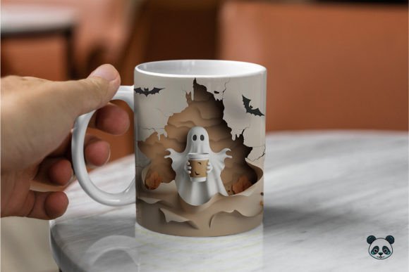 Halloween Ghost Drink Coffee 3D Mug- Perfect Gift