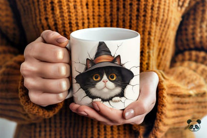 Halloween Cat 3D  Drink Coffee 3D Mug- Perfect Gift