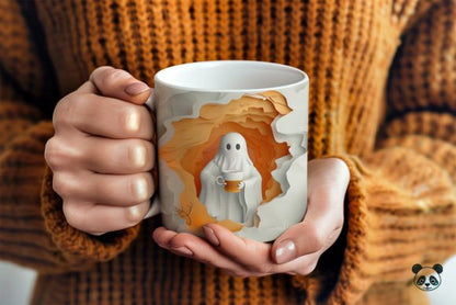 Halloween Ghost Drink Coffee 3D Mug- Perfect Gift