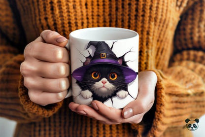 Halloween Cat 3D  Drink Coffee 3D Mug- Perfect Gift