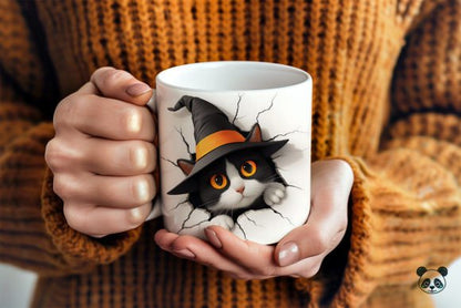 Halloween Cat 3D  Drink Coffee 3D Mug- Perfect Gift