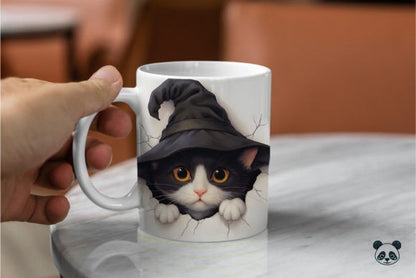 Halloween Cat 3D  Drink Coffee 3D Mug- Perfect Gift