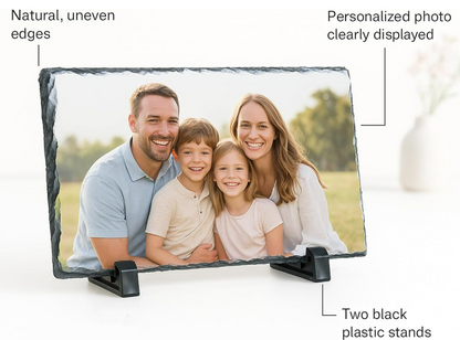 Mystery Pins Personalised Photo Rock Slate – 19x29 cm Rectangle – Custom Picture Stone Plaque with Stand – Unique Keepsake Gift for Birthdays, Weddings, Memorials & Home Display (Copy) (Copy)