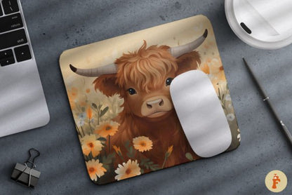 Cute Highland Cow Mouse Pad 17 Pattern Office Gift