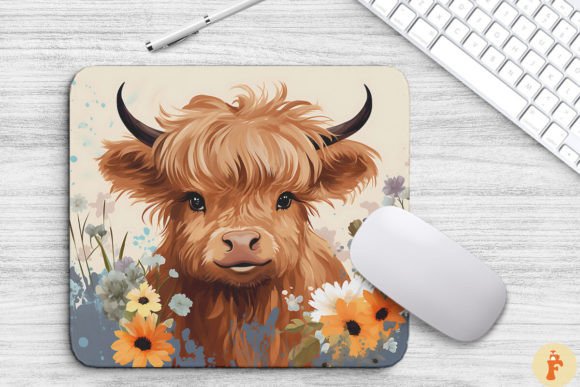 Cute Highland Cow Mouse Pad 17 Pattern Office Gift